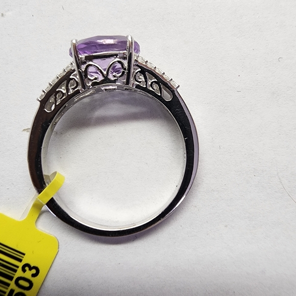 New In Package Sterling Silver Oval Cut Amethyst Ring SZ 10 - Picture 5 of 11